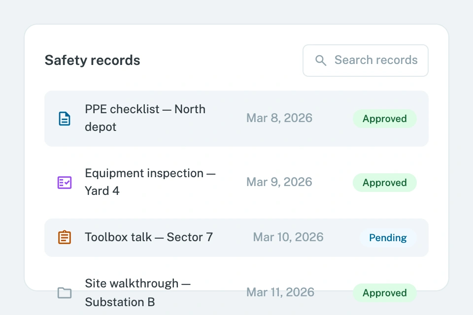 Searchable safety records and compliance repository