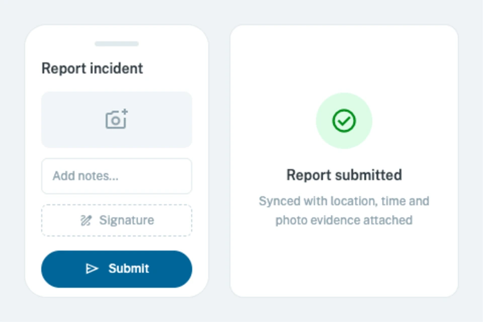 Mobile field reporting and instant submission confirmation