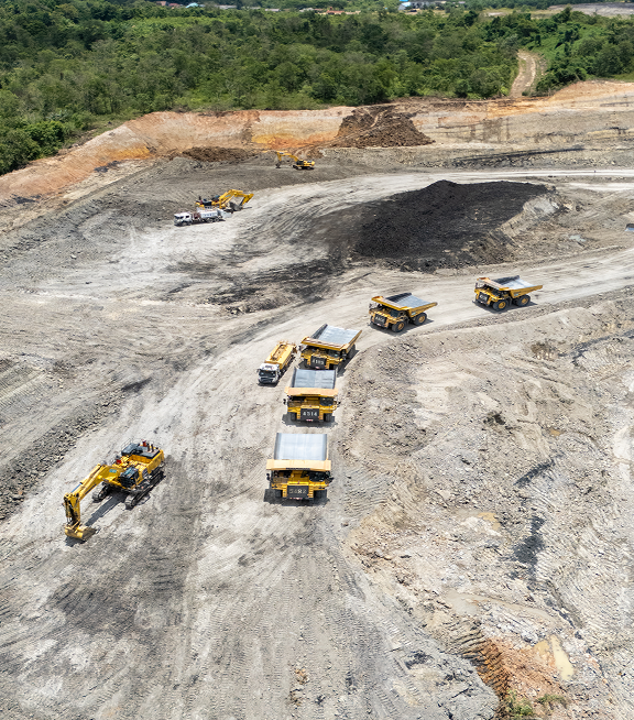 Heavy equipment operations in quarry field