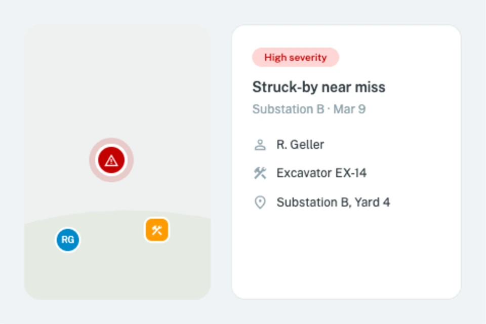 Incident near miss review with location context