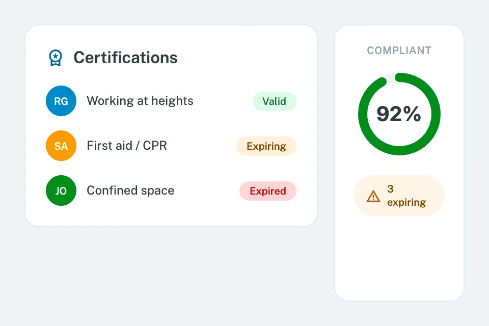 Certification Tracking preview