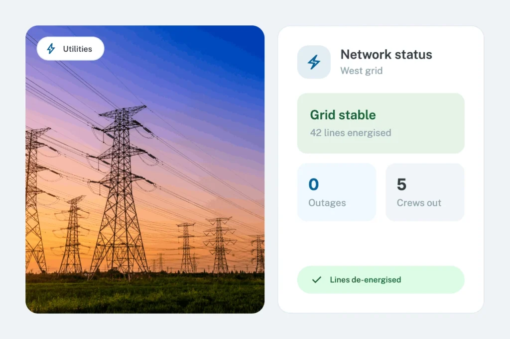 Utility operations network status and field monitoring preview