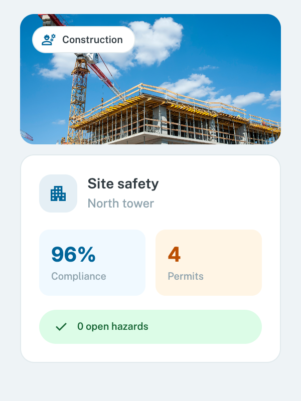 Construction jobsite safety dashboard preview