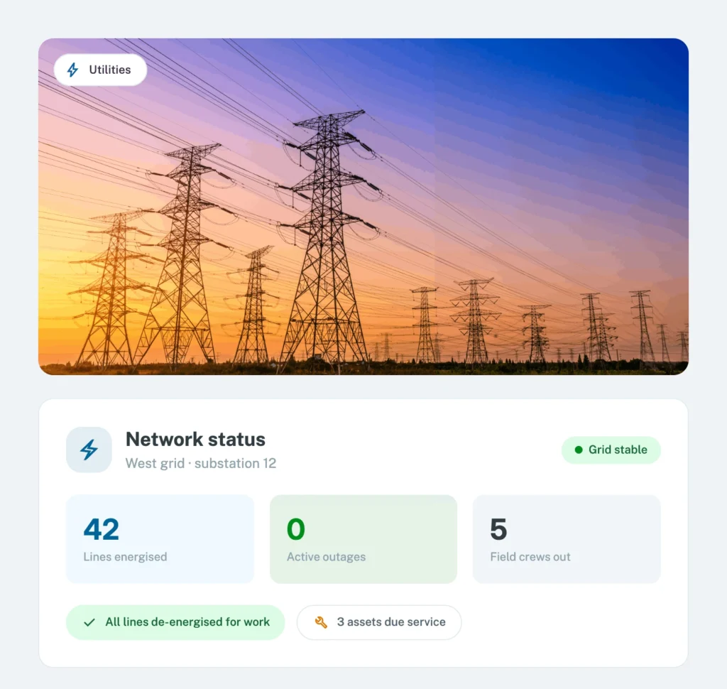 Utility critical infrastructure and field operations dashboard preview